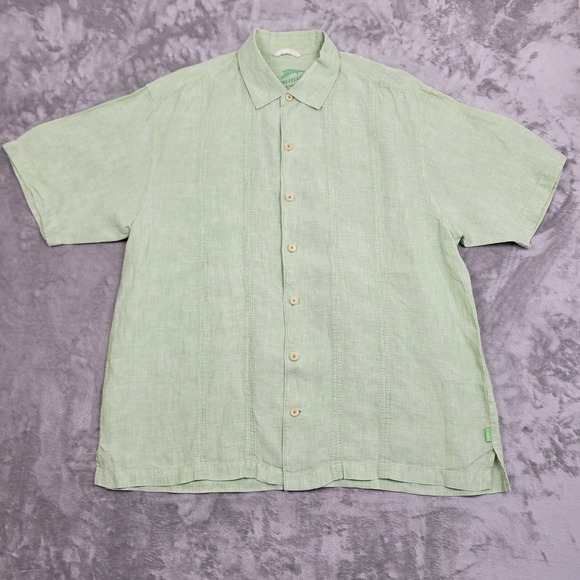 Tommy Bahama Other - Tommy Bahama Men's XL 100% Linen Mint Green Button Up Shirt Short Sleeve